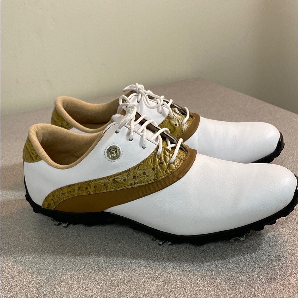 FootJoy White and Tan Golf Shoes